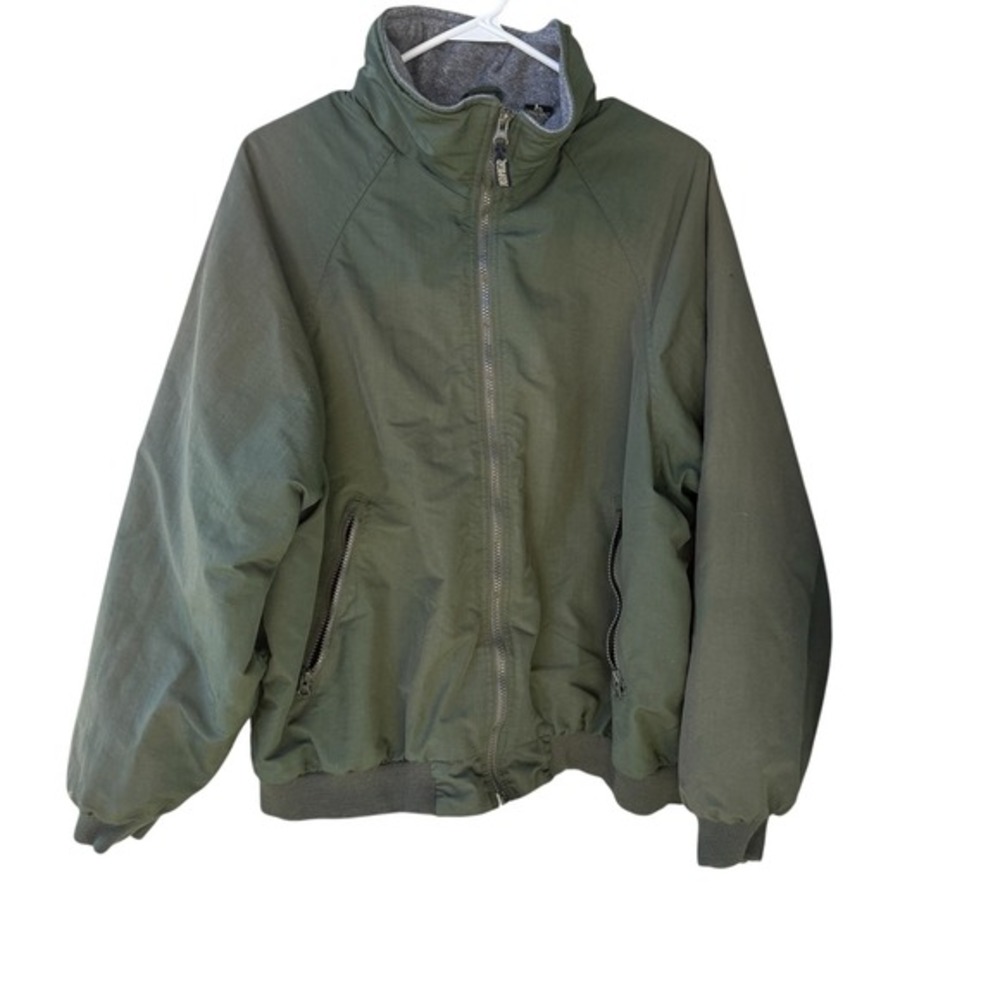 Vintage RedHead Mens Large Green Fleece Lined Bomber Jacket Full Zip Utility